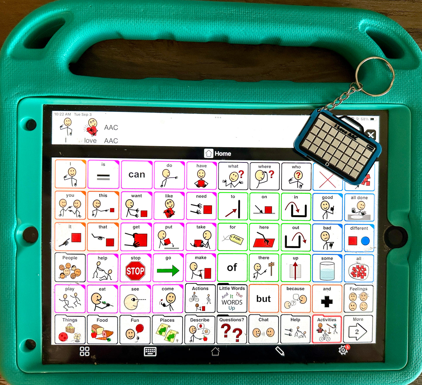 I love "Name here" AAC tablet keychain